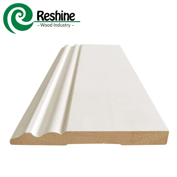 সাদা প্রাইমড MDF বেসবোর্ড ছাঁচনির্মাণ